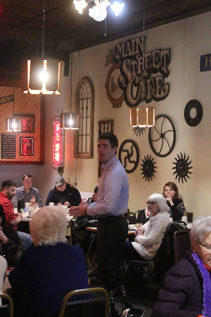 Jason Church Speaking at Meet and Greet in Bloomer